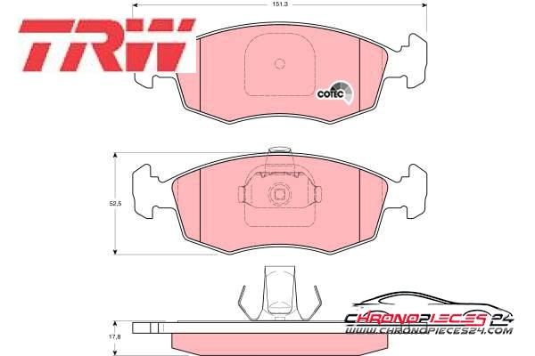 Achat de TRW GDB1383 Kit de plaquettes de frein, frein à disque pas chères