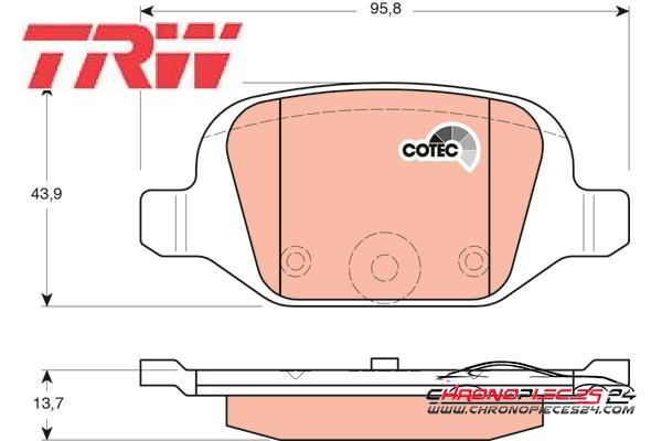 Achat de TRW GDB1384 Kit de plaquettes de frein, frein à disque pas chères