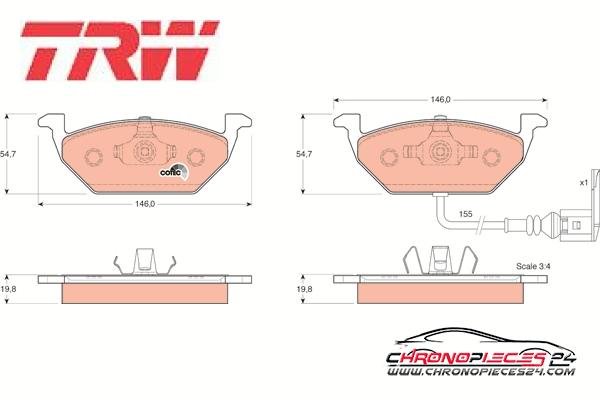 Achat de TRW GDB1386 Kit de plaquettes de frein, frein à disque pas chères