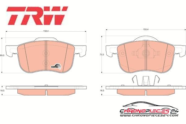 Achat de TRW GDB1388 Kit de plaquettes de frein, frein à disque pas chères