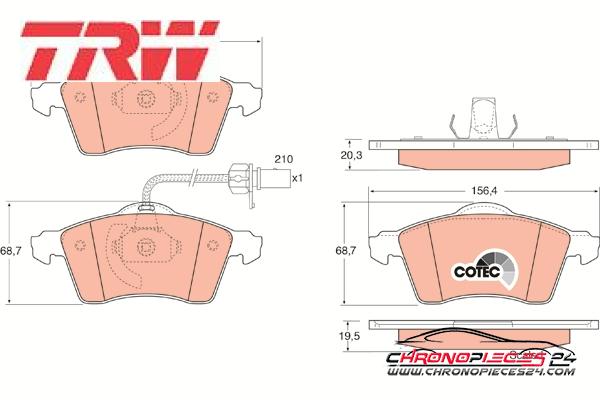 Achat de TRW GDB1391 Kit de plaquettes de frein, frein à disque pas chères