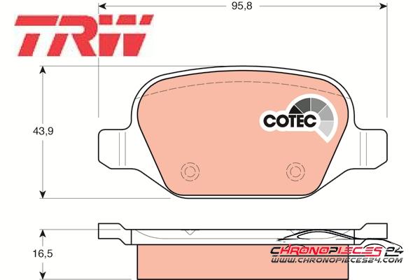 Achat de TRW GDB1396 Kit de plaquettes de frein, frein à disque pas chères