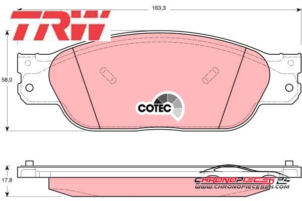 Achat de TRW GDB1401 Kit de plaquettes de frein, frein à disque pas chères