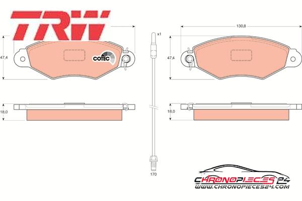 Achat de TRW GDB1402 Kit de plaquettes de frein, frein à disque pas chères