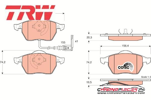 Achat de TRW GDB1403 Kit de plaquettes de frein, frein à disque pas chères