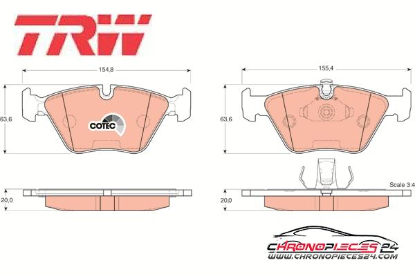 Achat de TRW GDB1404 Kit de plaquettes de frein, frein à disque pas chères