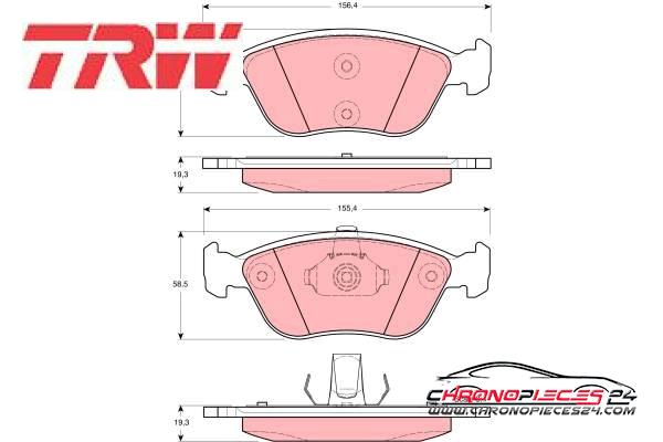 Achat de TRW GDB1406 Kit de plaquettes de frein, frein à disque pas chères