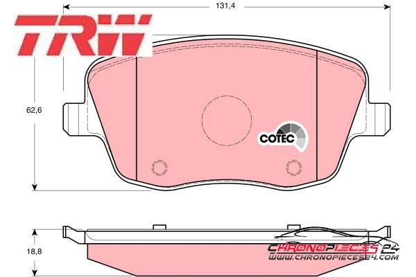 Achat de TRW GDB1414 Kit de plaquettes de frein, frein à disque pas chères