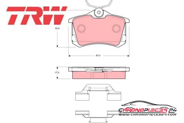 Achat de TRW GDB1416 Kit de plaquettes de frein, frein à disque pas chères