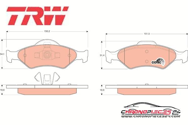 Achat de TRW GDB1418 Kit de plaquettes de frein, frein à disque pas chères