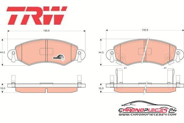 Achat de TRW GDB1420 Kit de plaquettes de frein, frein à disque pas chères