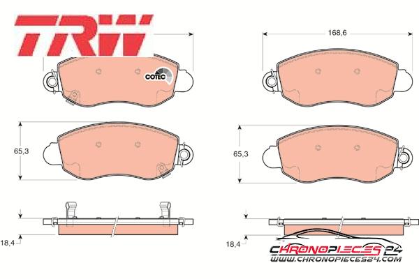 Achat de TRW GDB1424 Kit de plaquettes de frein, frein à disque pas chères