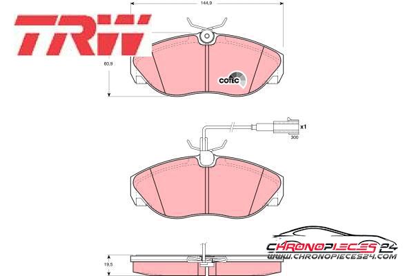 Achat de TRW GDB1425 Kit de plaquettes de frein, frein à disque pas chères