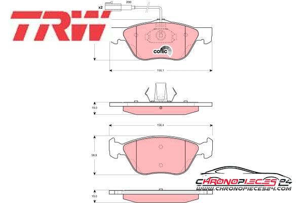 Achat de TRW GDB1427 Kit de plaquettes de frein, frein à disque pas chères