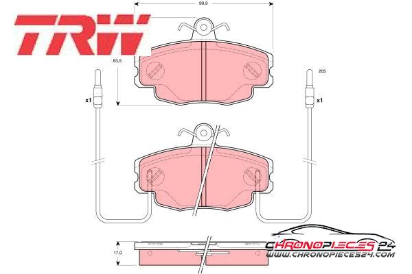 Achat de TRW GDB1428 Kit de plaquettes de frein, frein à disque pas chères