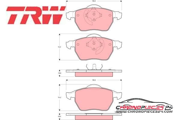 Achat de TRW GDB1429 Kit de plaquettes de frein, frein à disque pas chères