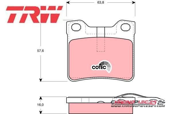 Achat de TRW GDB1432 Kit de plaquettes de frein, frein à disque pas chères