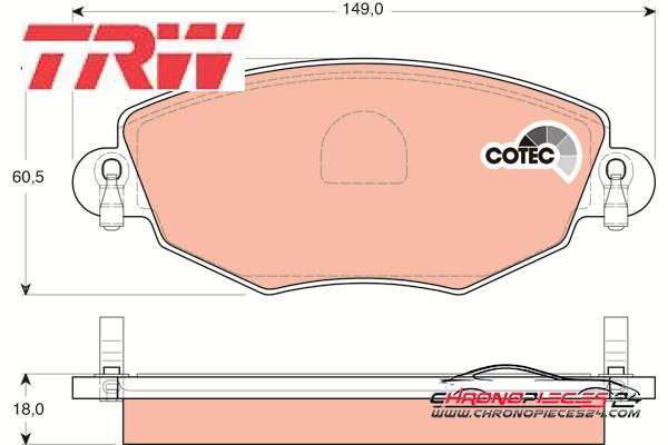 Achat de TRW GDB1434 Kit de plaquettes de frein, frein à disque pas chères