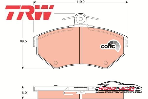 Achat de TRW GDB1437 Kit de plaquettes de frein, frein à disque pas chères