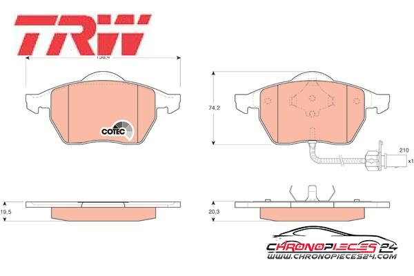 Achat de TRW GDB1440 Kit de plaquettes de frein, frein à disque pas chères