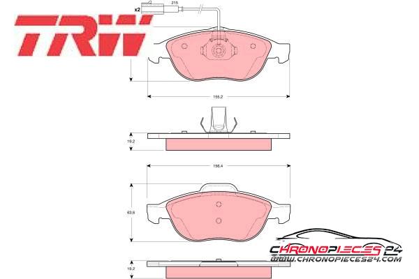 Achat de TRW GDB1441 Kit de plaquettes de frein, frein à disque pas chères