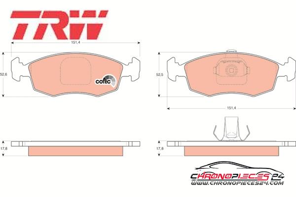 Achat de TRW GDB1443 Kit de plaquettes de frein, frein à disque pas chères