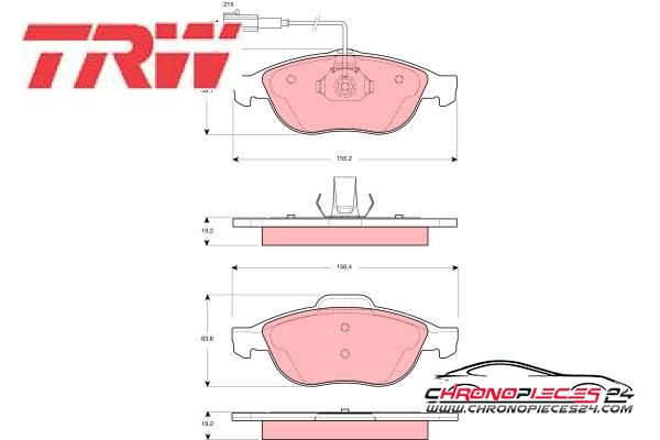 Achat de TRW GDB1444 Kit de plaquettes de frein, frein à disque pas chères