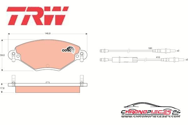 Achat de TRW GDB1448 Kit de plaquettes de frein, frein à disque pas chères