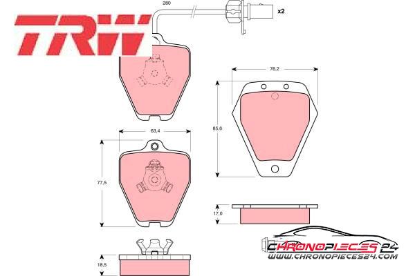 Achat de TRW GDB1451 Kit de plaquettes de frein, frein à disque pas chères