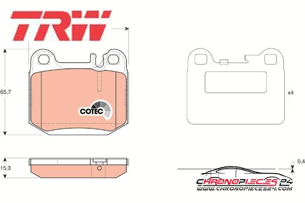 Achat de TRW GDB1457 Kit de plaquettes de frein, frein à disque pas chères