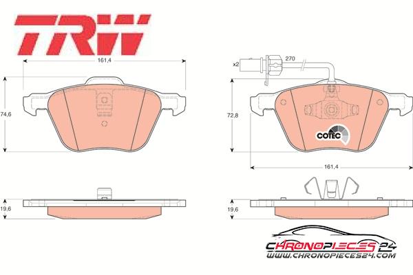 Achat de TRW GDB1460 Kit de plaquettes de frein, frein à disque pas chères