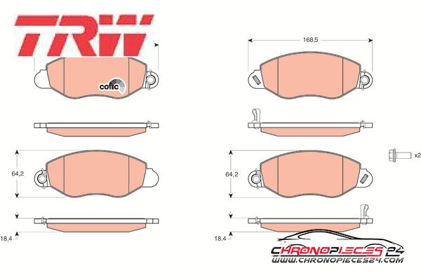 Achat de TRW GDB1461 Kit de plaquettes de frein, frein à disque pas chères