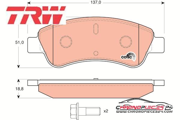 Achat de TRW GDB1463 Kit de plaquettes de frein, frein à disque pas chères