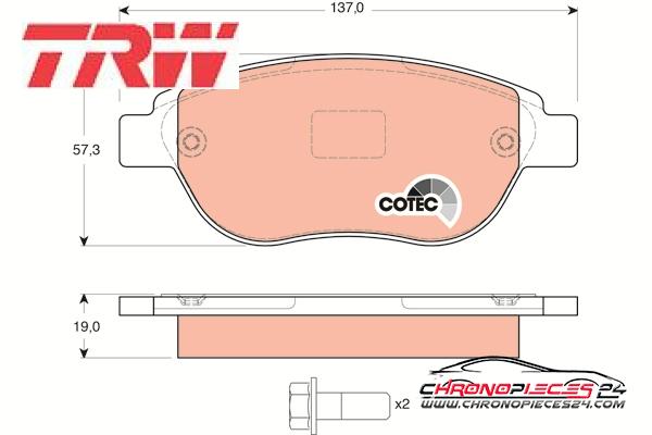 Achat de TRW GDB1464 Kit de plaquettes de frein, frein à disque pas chères