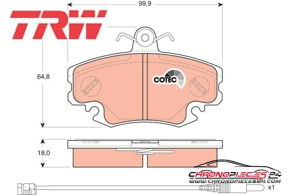 Achat de TRW GDB1465 Kit de plaquettes de frein, frein à disque pas chères