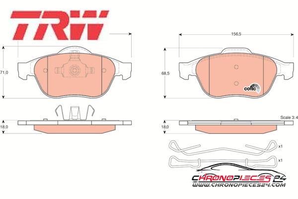 Achat de TRW GDB1468 Kit de plaquettes de frein, frein à disque pas chères