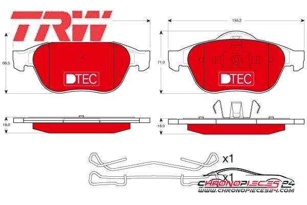 Achat de TRW GDB1468DTE Kit de plaquettes de frein, frein à disque pas chères