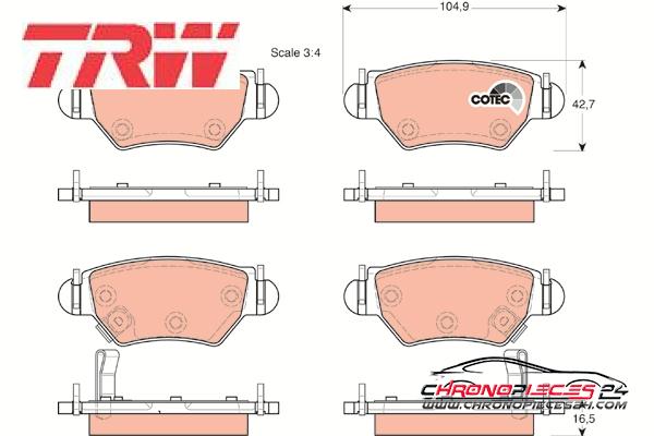 Achat de TRW GDB1471 Kit de plaquettes de frein, frein à disque pas chères