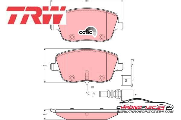 Achat de TRW GDB1472 Kit de plaquettes de frein, frein à disque pas chères