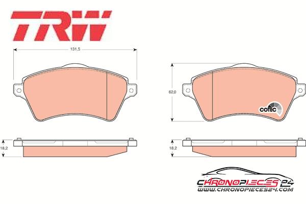 Achat de TRW GDB1473 Kit de plaquettes de frein, frein à disque pas chères