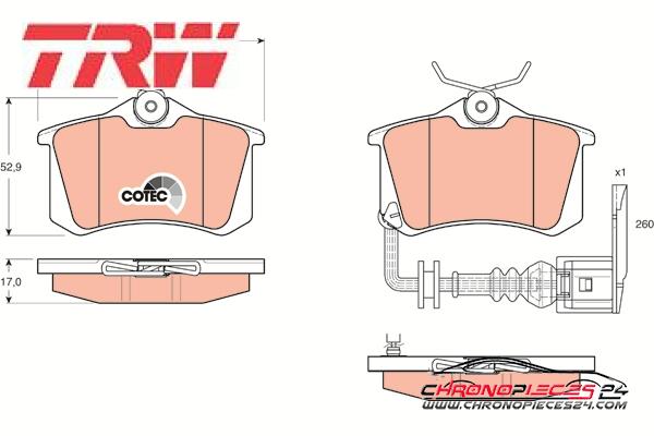 Achat de TRW GDB1475 Kit de plaquettes de frein, frein à disque pas chères