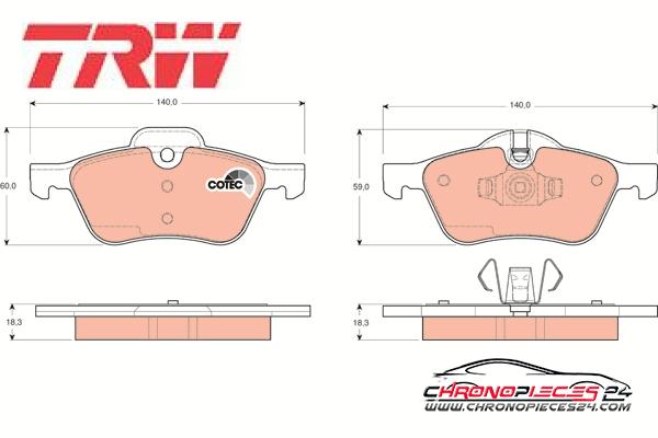 Achat de TRW GDB1476 Kit de plaquettes de frein, frein à disque pas chères