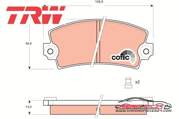 Achat de TRW GDB148 Kit de plaquettes de frein, frein à disque pas chères