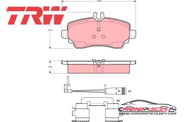 Achat de TRW GDB1480 Kit de plaquettes de frein, frein à disque pas chères