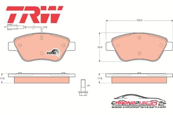 Achat de TRW GDB1482 Kit de plaquettes de frein, frein à disque pas chères