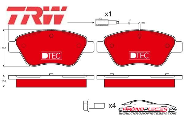 Achat de TRW GDB1482DTE Kit de plaquettes de frein, frein à disque pas chères