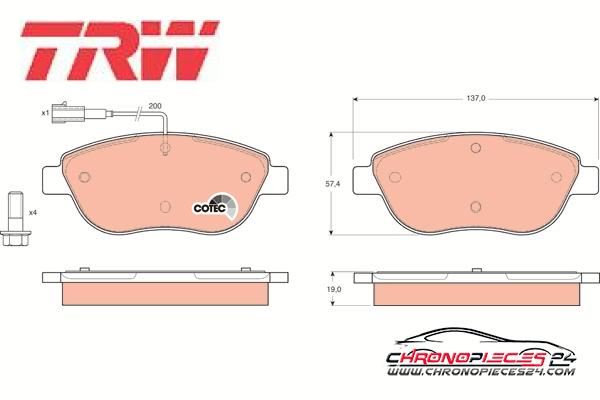 Achat de TRW GDB1483 Kit de plaquettes de frein, frein à disque pas chères