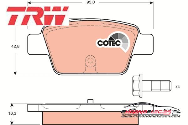 Achat de TRW GDB1485 Kit de plaquettes de frein, frein à disque pas chères