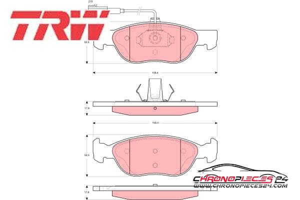 Achat de TRW GDB1486 Kit de plaquettes de frein, frein à disque pas chères