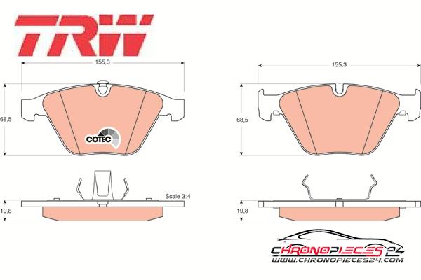 Achat de TRW GDB1498 Kit de plaquettes de frein, frein à disque pas chères